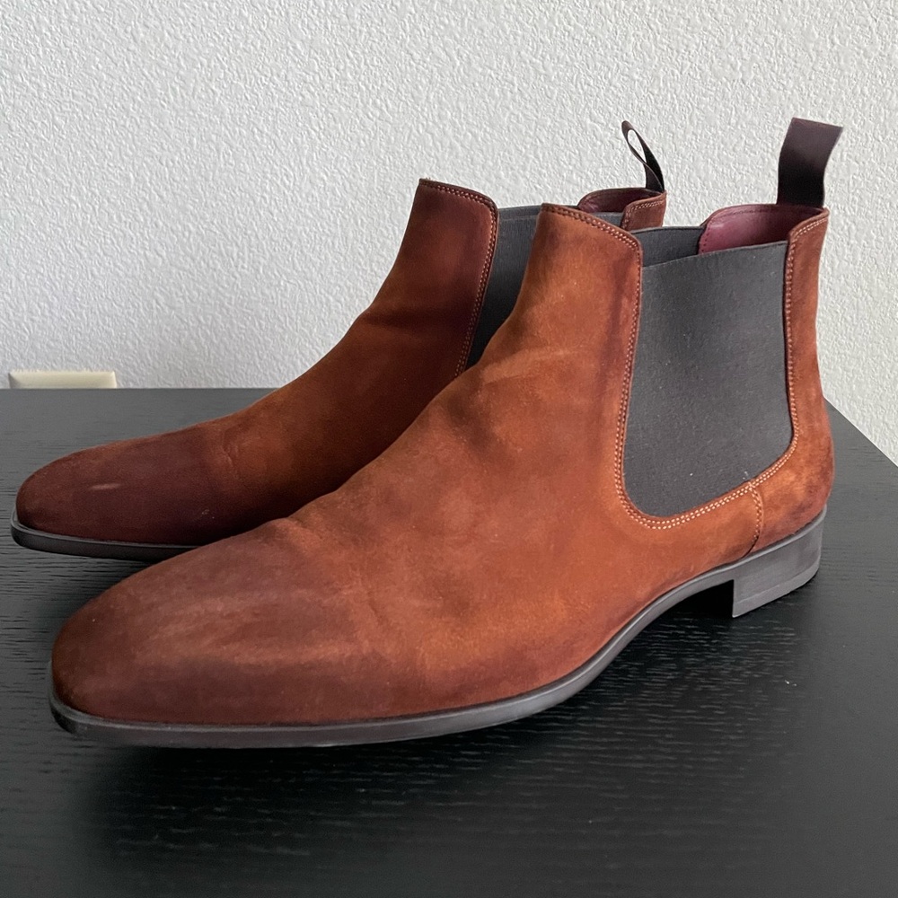 Men's Magnanni Brown Suede Chelsea Boots